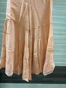 Elegant Peach Embroidered Kurta with shrara