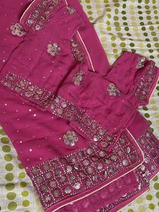 Pink Embellished Saree with Blouse