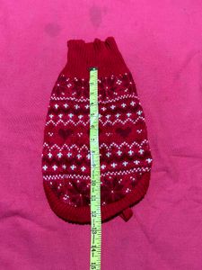 Dog Winter Sweater – Red Printed