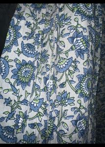 Blue Anarkali Kurti . Knot Neck Design .