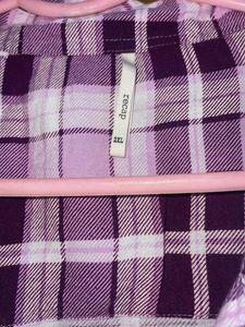 Recap Purple Plaid Checked Shirt Cotton Blended