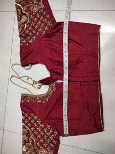 🤎maroon maggam blouse