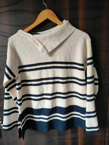 sweater Striped Knit Top
