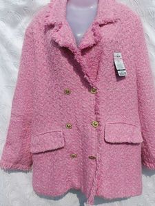 Pink Tweed Double-Breasted Coat 💕