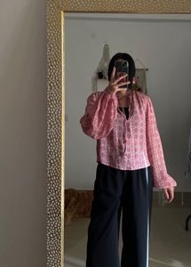 MINT VELVET  PINK Geometric Print Blouse