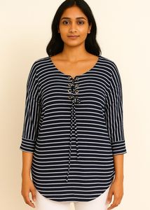 Striped V-Neck Top