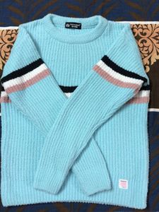 Cute Striped Sleeve Pullover Sweater