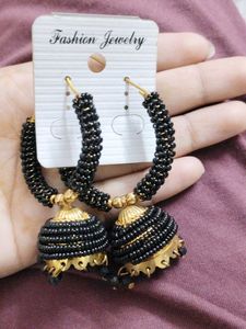 Black Jhumka Earrings