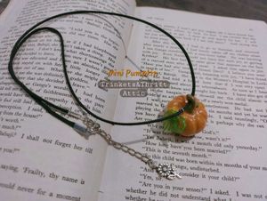 Handmade Miniature Pumpkin Clay Resin Necklace