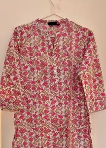 Floral Print Three Quarter Kurti