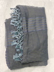 Stripped Grey Lightweight Saree