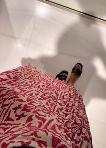 Mango Floral Print Midi Skirt