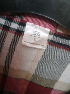Red &amp; White Plaid Flannel Shirt