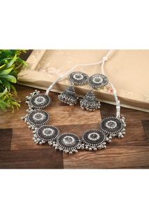 only Oxidized Silver Necklace no earings avilable