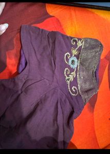 Maroon Blouse with saree