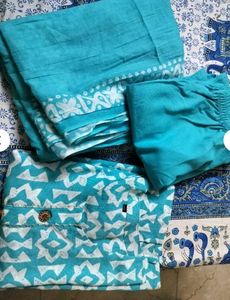 Teal Printed Kurta Set