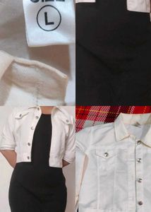 White Cropped Denim Jacket &Black Bodycon