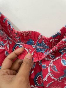 Red Floral Print Kurta