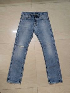 Worn Blue Denim Jeans