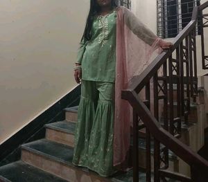 Elegant pista green sharara Set 💚(no dupatta)