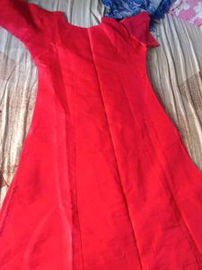 Red Embroidered Kurta