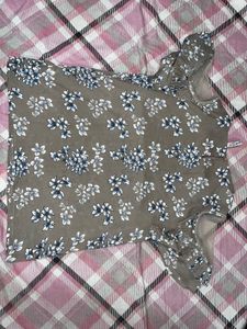 Floral Print Ruffle Sleeve Top