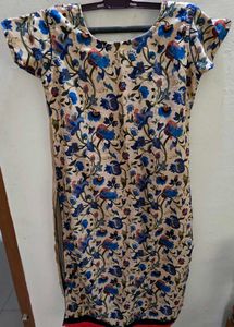 Navy Blue Silk Kurta Large
