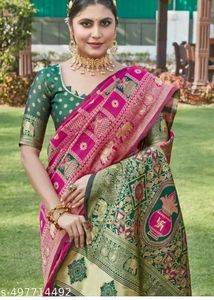 Elegant Pink Banarasi Saree