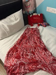 Red Floral Maxi Dress Size S-L