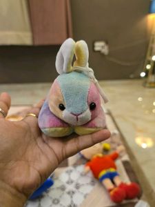 Pastel Bunny Plush Keychain
