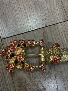 y2k gold studded belt