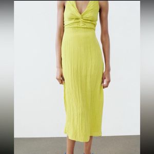 Zara Limited Edition Cutout Slit Midi Dress