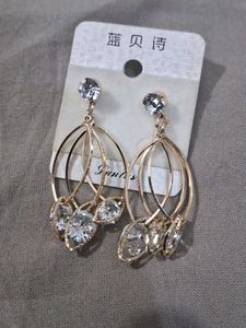 Elegant Gold Tone Dangle Earrings