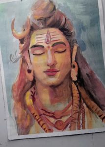 Watercolor Shiva Painting