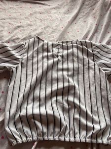 Striped Button-Up Crop Top(9-10 Years)