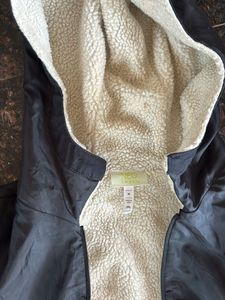 Fleece lined Black Hooded Jacket