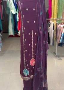 Purple Salwar Kameez Material