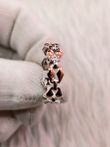 Silver &amp; Rose Gold Tone Fashion Ring
