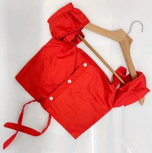 Red Off-Shoulder Crop Top