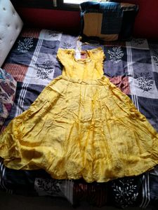Yellow Maternity Feeding Anarkali