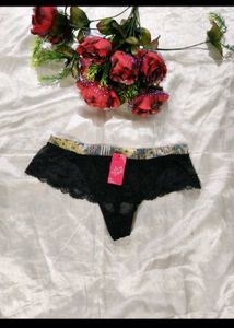 Black Lace Thong Panty