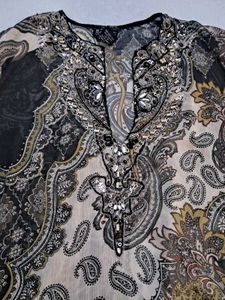 Parsley Printed Beaded Tunic