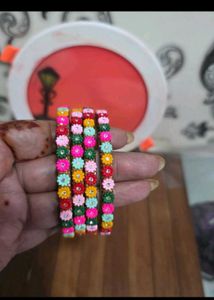 Elegant Beaded Bangle combo set