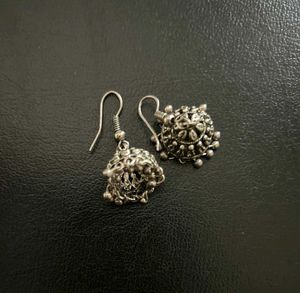 Silver Jhumka Earrings