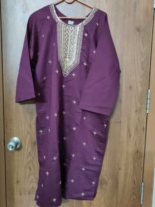 New Purple Embroidered kurti