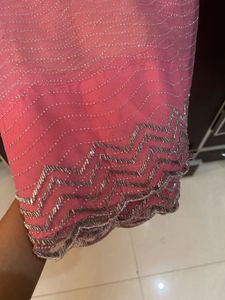 Pink net Dizzle Saree