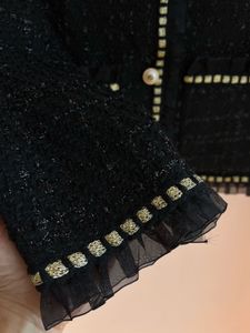 Elegant Black Tweed Jacket