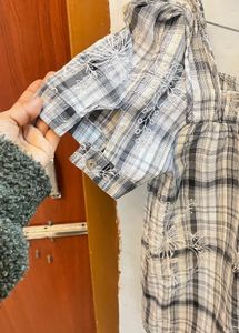 Plaid Puff Sleeve Top