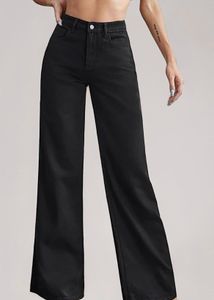 High-Waisted Wide-Leg Black Pants