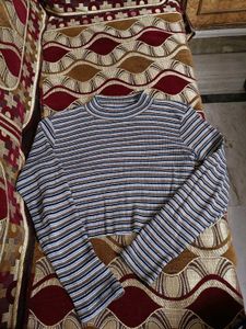 Striped Long Sleeve Crop Top